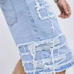 Shorts Bermuda d'été respirants pour hommes avec motif patchwork, mélange polyester/coton, style streetwear, coupe ample - Product Image 5