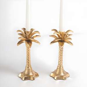 Elegant Coconut <b>Tree</b> Design Brass Candle Stand Antique Finish <b>Decorative</b> Holder for Home Temple Festive <b>Decor</b> Gift Item Hotel - Product Image 2