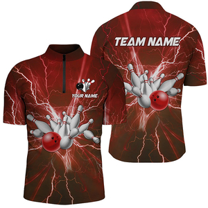 Chemise de bowling en maille fabriquée en usine à faible MOQ, col mandarin, motif imprimé par transfert thermique, 220g, 100% polyester respirant - Product Image 5