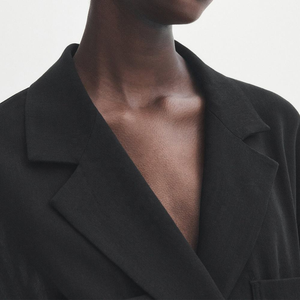 Abrigos de lana largos sin cuello para mujer, chaqueta de invierno para mujer - Product Image 5