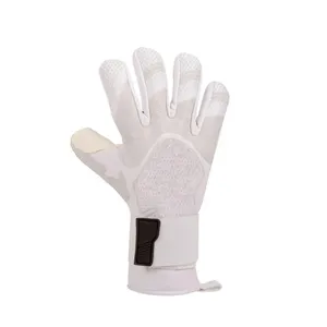 Football Goalkeeper Gloves Full Finger Non Slip Breathable Adjustable Wrist <b>Strap</b> Unisex White PU Microfiber Latex - Product Image 2