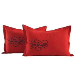 印度出口商和卖家提供定制尺寸的高品质红色涂鸦枕套