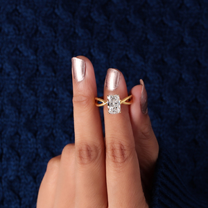Anillo de Compromiso con Diamante Cultivado en Laboratorio, Corte Cojín, Oro de 14K, Diseño Infinito, Certificado IGI - Product Image 5