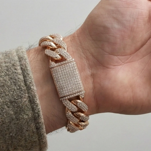 Pulsera Cubana de Diamantes Certificados por IGI, Pulsera de Cadena Cubana con Diamantes Engastados en Pavé, Diamantes VVS VS, Joyería Hip Hop - Product Image 2