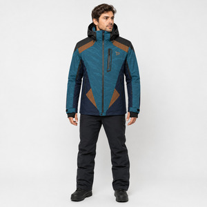 Veste de ski imperméable à capuche pour homme, en polyester respirant, coupe-vent, color-block, pour activités de plein air - Product Image 4