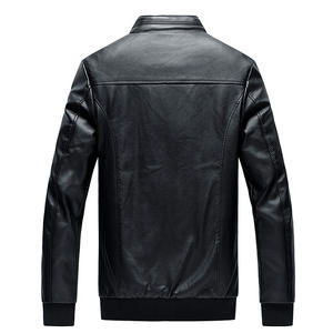 Veste en cuir de vachette pour homme, col montant, tendance, personnalisable, style motard, modèle vierge - Product Image 5