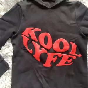 Sudadera moderna con textura 3D en relieve, estampado en superficie, ropa cómoda de forro polar cepillado, capa exterior elegante para el día a día. - Product Image 2