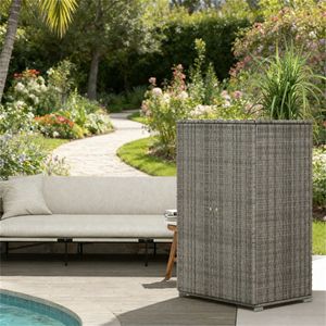 Armadio da esterno grigio scuro con ripiani - Product Image 1