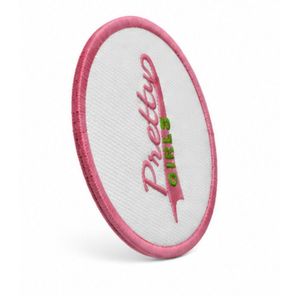 Patch brodé en chenille à motifs floraux rose et vert, badge décoratif en tissu pour vêtements, vestes, sacs et créations artisanales - Product Image 2