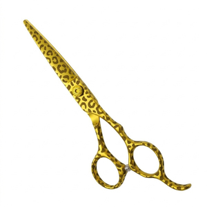 Ciseaux de barbier en acier inoxydable de 6 pouces, légers, durables, réutilisables, pour usage domestique et professionnel, pour droitiers, motif léopard, OEM - Product Image 4