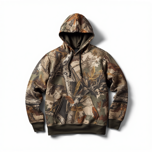 Duck Camouflage Winter Hoodie Hunting Style Polyester/Nylon Fleece Pullover Sweatshirt with Embroidered OEM ODM Customization - Product Image 5