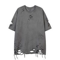 T-shirt surdimensionné à col rond pour homme, imprimé graphique personnalisé de haute qualité, effet vieilli, 100 % coton respirant