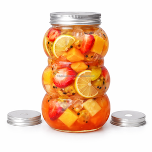 Bouteille PET de 500 ml en forme de bonhomme de neige avec couvercle en aluminium pour l'emballage de collations, bonbons et noix - Product Image 1