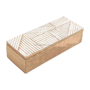 Boîte en bois sculptée à la main de haute qualité organisateur de bijoux en bois poli pour stocker des pièces de monnaie de bijoux idées cadeaux - Product Image 4