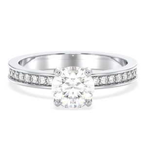 Bague REYES personnalisable en argent sterling 925 plaqué or 14 carats avec moissanite certifiée GRA, cadeau de fiançailles ou de mariage, bijoux fins - Product Image 1