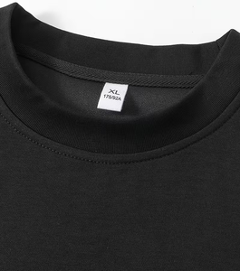 Men's Summer Contrast Color Topstitch Set Trendy Design Short Sleeve T-Shirt Shorts Casual Relaxed Style Complete 100% Cotton - Product Image 3