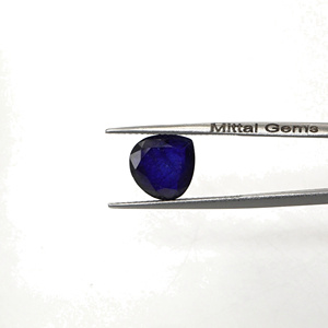 Saphir bleu naturel de Bangkok, taille cœur calibrée 9 mm, pierre précieuse de saphir bleu naturel à facettes pour la fabrication de bijoux - Product Image 2