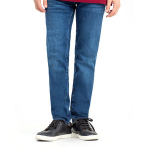 Vaqueros de mezclilla elásticos ajustados para hombre con cierre de cremallera, estilo casual y rasgados, de moda - Product Image 1