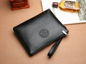 Leather Clutch Bag with Zipper Closure <b>Vintage</b> Casual National Style Large Capacity High Quality for Daily Use All Seasons - Product Image 3