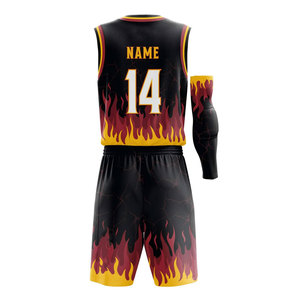 Uniforme de Baloncesto Sublimado Personalizado, Diseño Geométrico Amarillo y Morado, Cuello en V, Sin Mangas, Absorbe la Humedad, Ajuste Atlético, Unisex para Adultos - Product Image 4