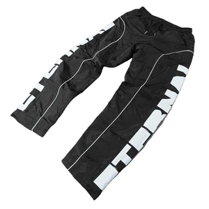 Custom Wholesale Men's 100% Polyester Windproof Track Pants High Quality Anti-Wrinkle Regular Fit Sports Running Trouser Front - Product Image 1