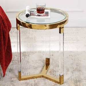 Modern Living Nordic Shape <b>Table</b> Luxury Furniture Marble Top Round <b>Side</b> <b>Table</b> for Living Room, Hotel, Office <b>Gold</b> Plated <b>Tables</b> - Product Image 4