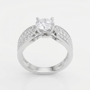Bague de fiançailles classique pour femme en diamant naturel taille brillant rond, en platine PT950, certifiée GIA - Product Image 3