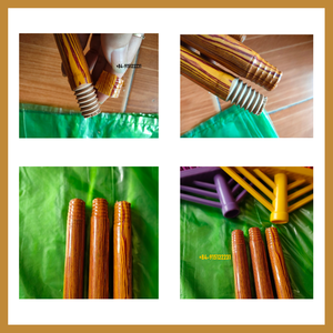 Balai en bois d'eucalyptus de qualité supérieure poignées de vadrouille 120cm de longueur durable résistant aux insectes avec tête de balai en PVC - Product Image 5
