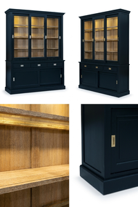 Large Wagon Cabinet Professional-Grade Oak Wood Veneer Modern Durable Eco-Friendly Showcase Triple Sliding Doors for Boutique - Product Image 5