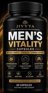 Cápsulas para el Apoyo de Energía y Resistencia en Hombres |   Mezcla Herbal Ayurvédica Premium |   JIVVYA - Product Image 1