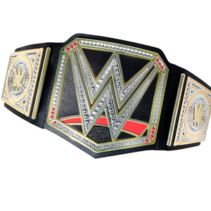 Cinturón de Campeonato WWE con Correa Negra, Diseño Dorado y Detalles de Diamantes, Título Personalizable para Fanáticos - Product Image 4