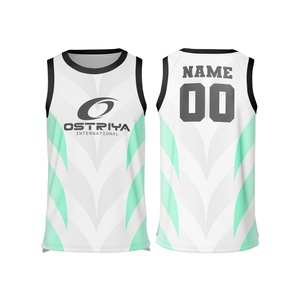 High Quality Quick Dry Anti-Bacterial Sleeveless OEM Service Polyester Basketball Jersey Front Neck Unisex Adults Custom Summer - Product Image 1