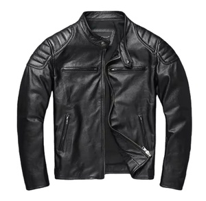 Chaqueta de cuero azul bomber personalizada de primera calidad para hombre, disponible en stock, es un accesorio de invierno muy vendido. - Product Image 1