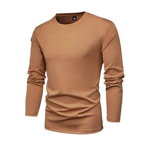 Impression de logo personnalisé, style décontracté, OEM, service, hommes, t-shirts à manches longues, chemise marron à manches longues pour hommes - Product Image 1