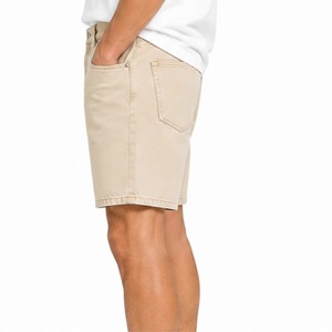 Shorts en jean pour hommes, taille haute, coupe droite, décontractés, en coton, pour l'été, avec poches, délavage classique, denim marron - Product Image 3