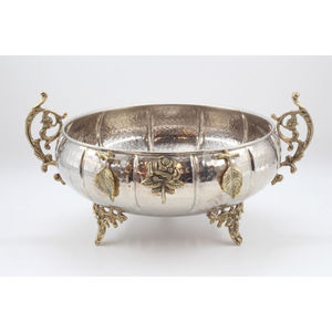 Elegante Centro de Mesa de Metal de Calidad Superior con Diseño de Flores y Hojas, Tazón de Lujo para Servir Comida, Utensilios de Cocina - Product Image 6