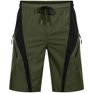 Pantalones Cortos Cargo de Secado Rápido para Hombre, Color Verde Oliva con Paneles Negros, Pantalones Cortos de Playa y Natación, Ligeros, Transpirables, para Senderismo, Gimnasio y Uso Casual - Product Image 1