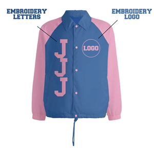 Veste d'entraîneur unisexe décontractée Jack & Jill personnalisée, imperméable et coupe-vent, avec logo brodé sur le devant, service OEM pour les sororités - Product Image 3