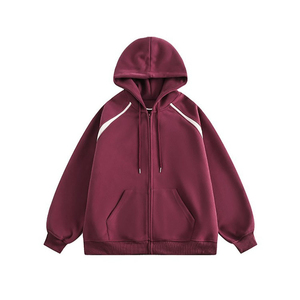 Sudadera con capucha personalizada de algodón para hombre, estilo hip hop, con cremallera, hombros caídos, cordón ajustable y bolsillos laterales. - Product Image 3
