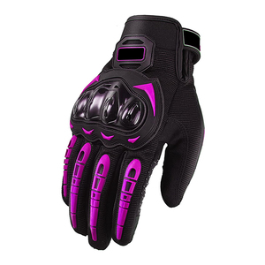 Guantes Deportivos de Motociclismo hasta la Muñeca, Negros y Morados, Material PU, Transpirables, para Ciclismo y Uso en Exteriores, Cuatro Estaciones, Dedos Completos, Gran Venta - Product Image 2