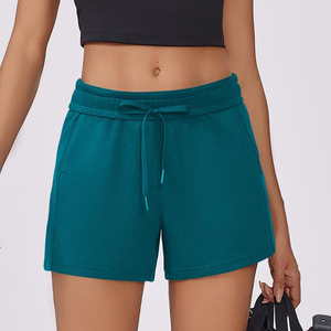 Shorts Deportivos de Cintura Alta para Mujer, Elegantes, Transpirables, de Secado Rápido, con Cordón Ajustable, de Spandex/Poliéster, para Correr y Hacer Ejercicio - Product Image 1
