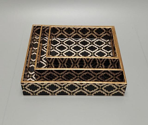 Elegante Bandeja Rectangular de Madera MDF con Diseño Art Deco, Impresa, de Lujo, Clásica, Artesanal, para Servir en el Hogar, Comedor, Bodas, Ramadán - Product Image 4