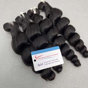 Producto más vendido, extensiones de cabello humano, color negro natural, trama doble a máquina, cabello 100% humano de 6 a 32 pulgadas - Product Image 2