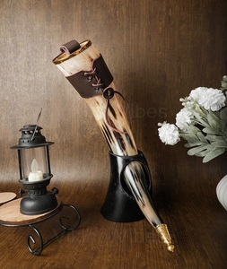 Authentic Nautical Style Eco-Friendly Handmade Organic Material Customized Shape Buffalo Horn <b>Mug</b> Metal <b>Stand</b> Home Decoration - Product Image 2