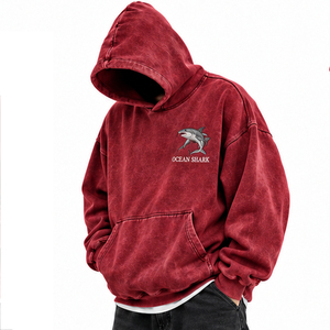 Hoodies Homme Oversize Délavés à l'Acide, Fabricant Grossiste, Broderie Personnalisée, OEM ODM, Approvisionnement en Gros, Poignets Côtelés, Exportateur B2B - Product Image 3