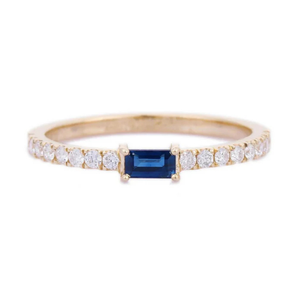 แหวนแต่งงานมอยส์ซาไนต์ทรงปรินเซสคัท ทองคำชมพู 18K - Product Image 2