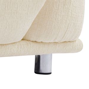 Divano a 3 posti in ciniglia oversize da 218 cm con gambe in metallo e struttura in legno massello per soggiorno, con 2 cuscini - Product Image 2