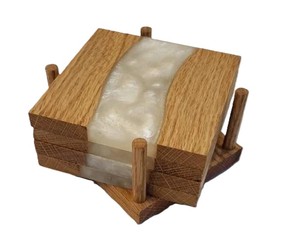 Posavasos Cuadrado Artesanal de Madera con Incrustaciones de Resina Epoxi para Hogar, Hoteles, Restaurantes, Oficina, Decoración del Hogar - Product Image 4