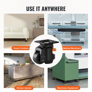 Set di 4 Ruote Livellanti per Mobili, Capacità di Carico 2200 Libbre, 2,5 Pollici, Rotazione a 360 Gradi, Design con Maniglia Migliorata - Product Image 6