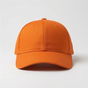 Casquette de baseball orange à 6 panneaux en coton, ajustée, unisexe, décontractée, couleur unie, taille adulte 58-60CM - Product Image 1